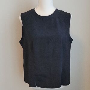 Karen Scott Classic Tailored Black Sleeveless Blouse